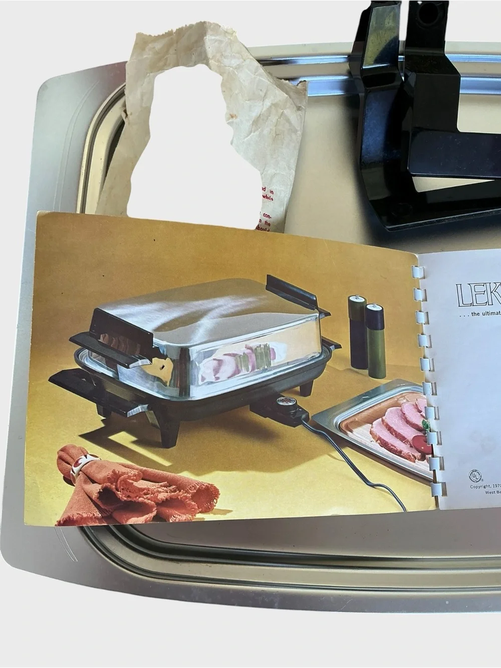West Bend Lektro Vintage Maid Electric Skillet Serving Tray Manual Thermoplug